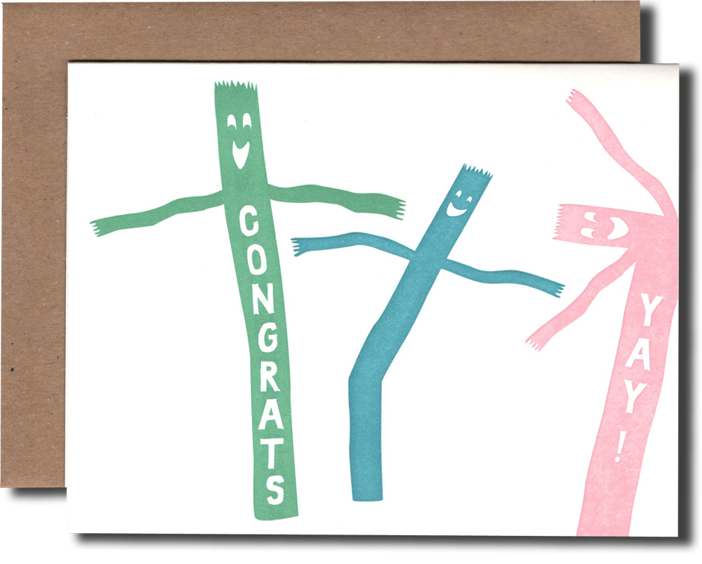 Power and Light Press Greeting Card | Air Dancer Congrats