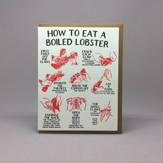 Big Wheel Press Greeting Card —  How to Eat Lobster