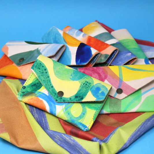 Ark Hand painted Popper Purse - Assorted Colours