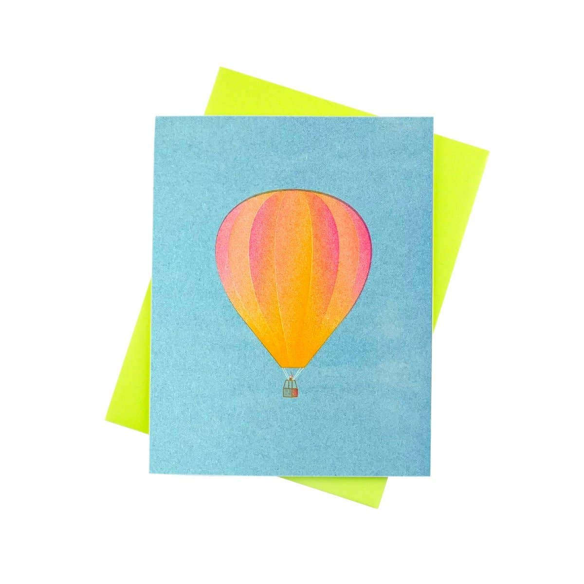 Hot Air Balloon - Risograph Greeting Card