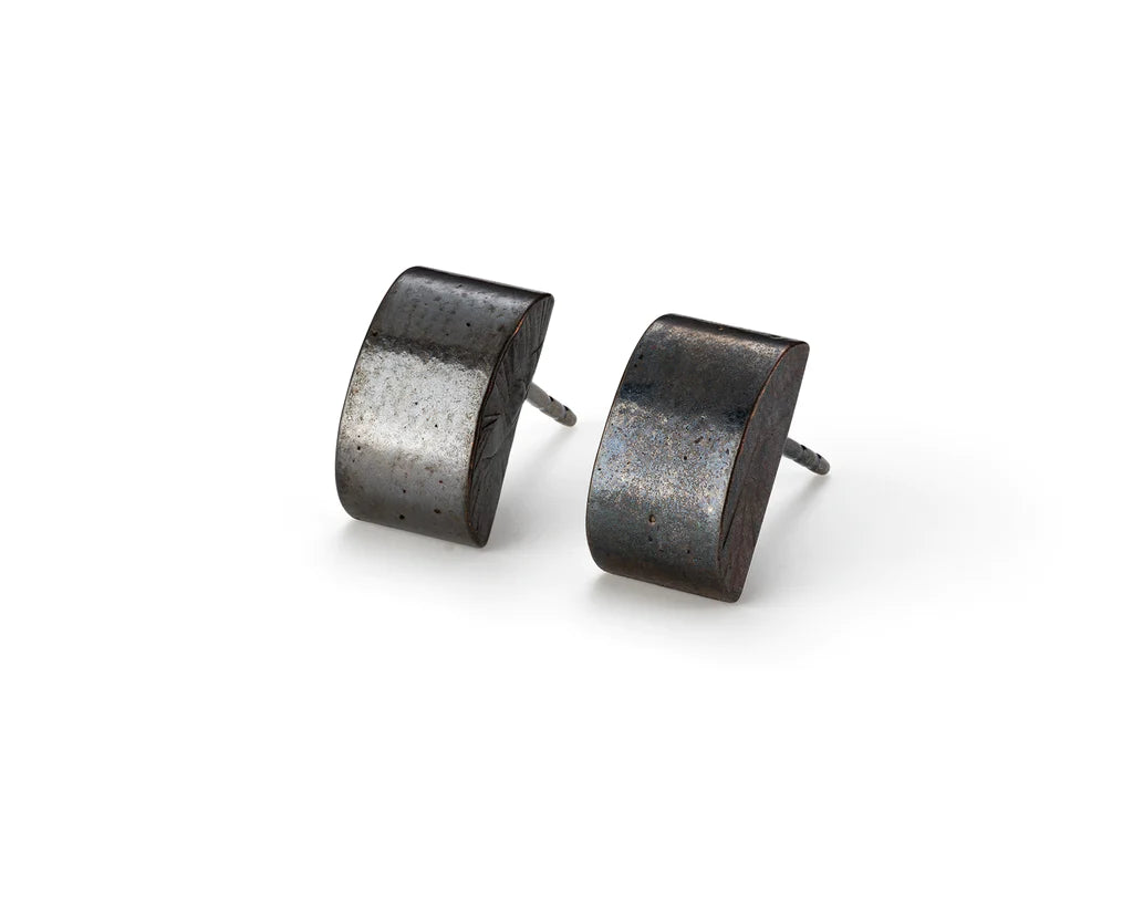 Cat Bates - Token Earring II Shibuichi
