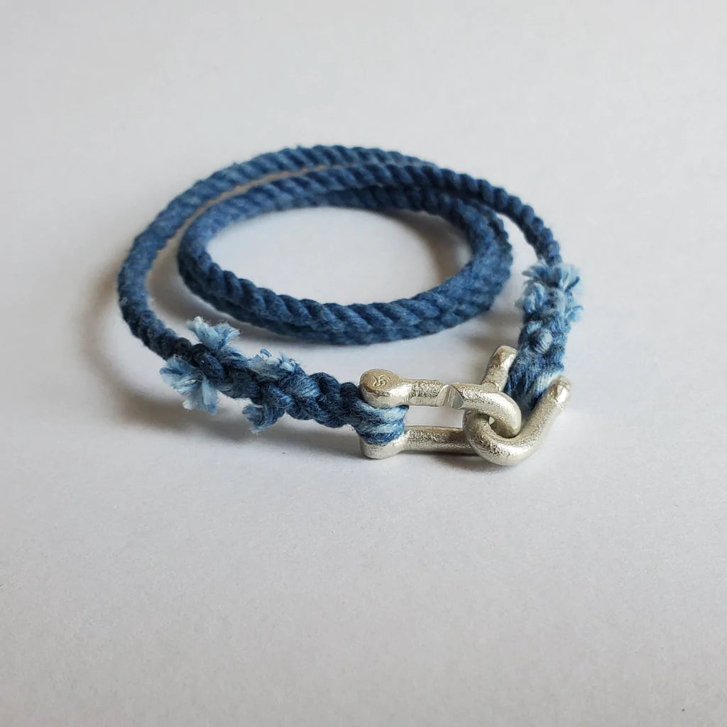 Cat Bates - Triple Wrap Sister Link Sterling Silver - Indigo