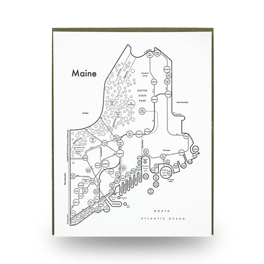 Archie's Press: Maine Map Print