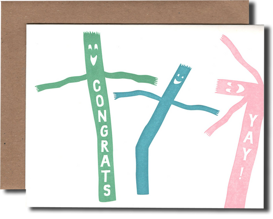 Power and Light Press Greeting Card | Air Dancer Congrats
