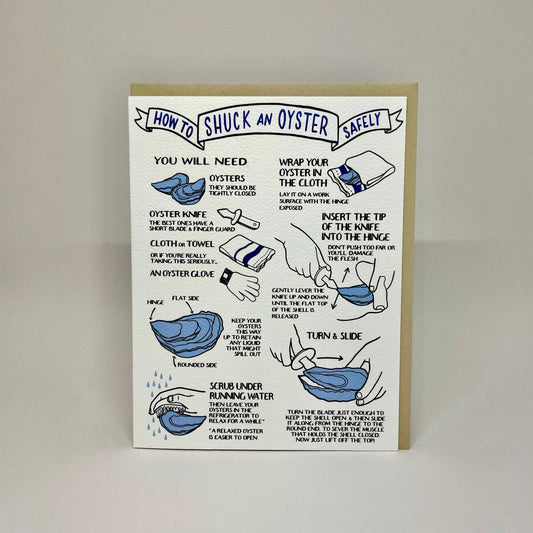 Big Wheel Press Greeting Card — How to Shuck an Oyster