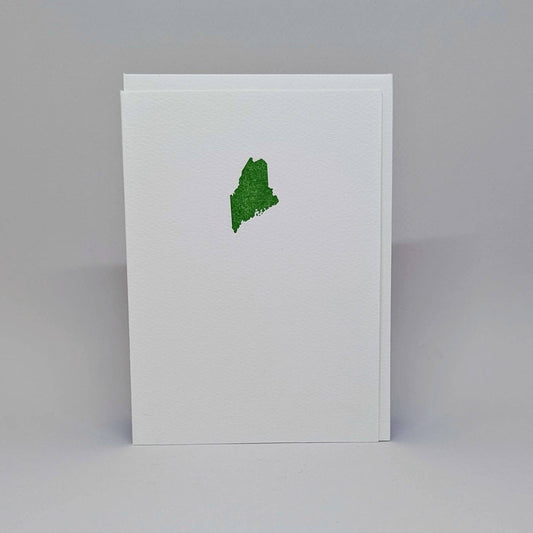 Big Wheel Press Greeting Card —  Geographic State of Maine