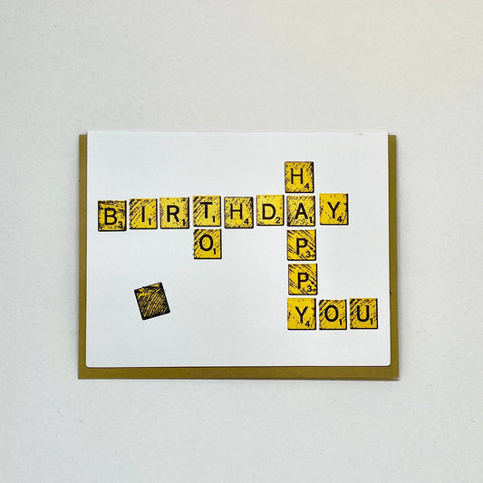 Big Wheel Press Greeting Card —  Scramble Happy Birthday