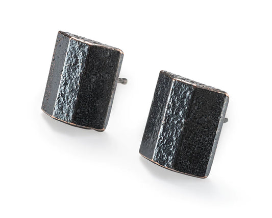 Cat Bates- Token Earrings - Shibuichi