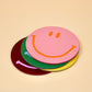 Ark Happy Face Smilie Leather Coasters - Set of 4