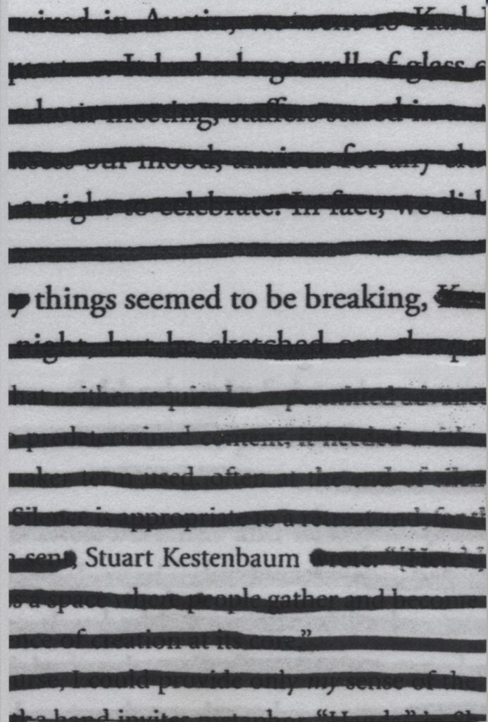 Things seemed to be breaking|  Stuart Kestenbaum