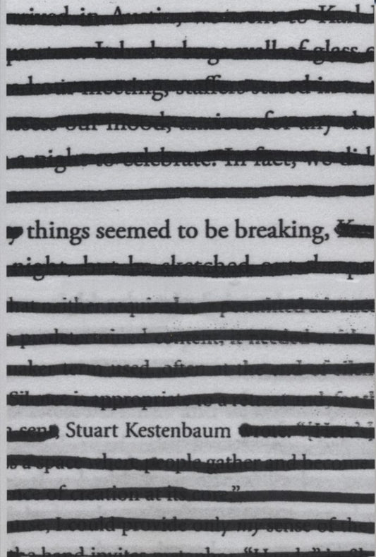 Things seemed to be breaking|  Stuart Kestenbaum